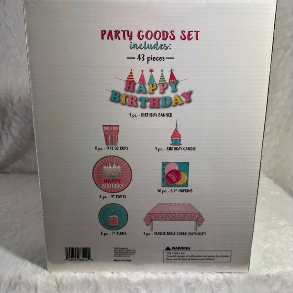 Birthday Party In A Box Set 43 PIECES Happy Birthday Set NEW Sealed - Picture 3 of 3